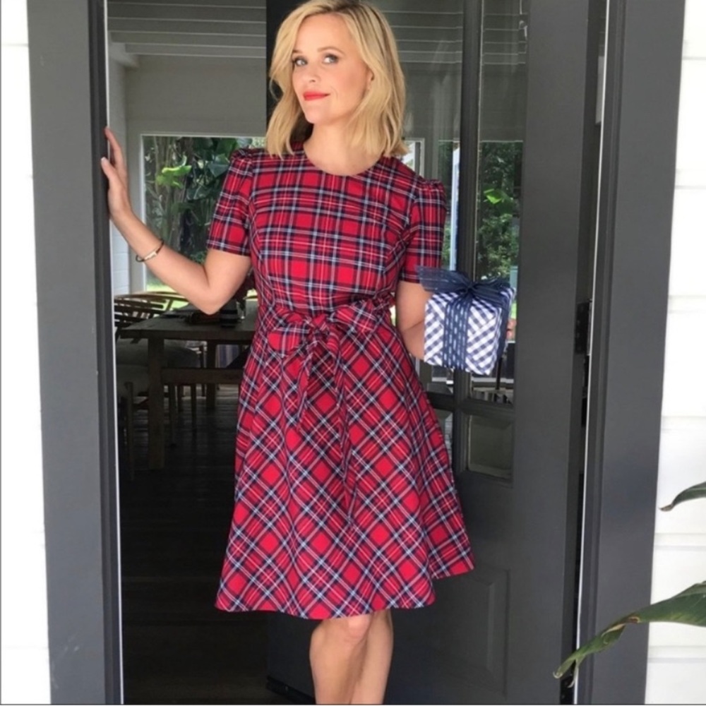 Draper James Love Circle tartan plaid dress Size 2